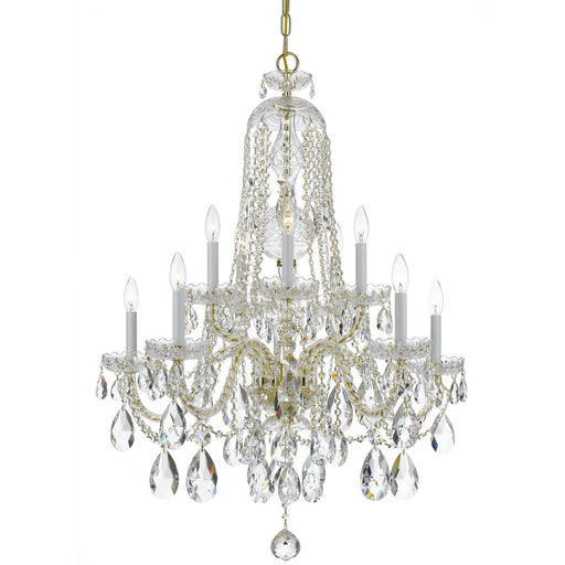 Crystorama - 1110-PB-CL-S - Ten Light Chandelier - Traditional Crystal - Polished Brass