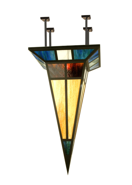 Meyda Tiffany - 78162 - One Light Semi-Flushmount - Polaris - Black/Glass
