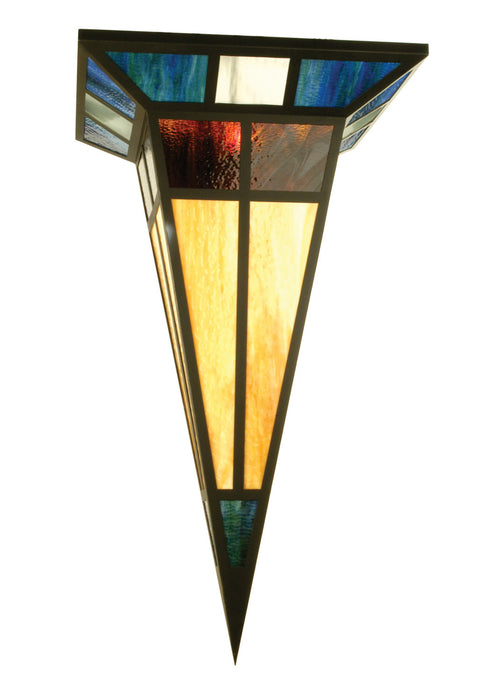 Meyda Tiffany - 78316 - One Light Semi-Flushmount - Polaris - Black/Glass