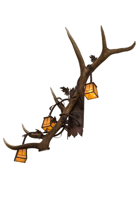 Meyda Tiffany - 82834 - Three Light Wall Sconce - Antlers - Rust,Wrought Iron