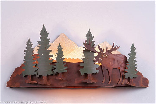 Avalanche Ranch - A11328-04 - Sconces - Metal - Crestline-Moose - Pine Green/Rust Patina