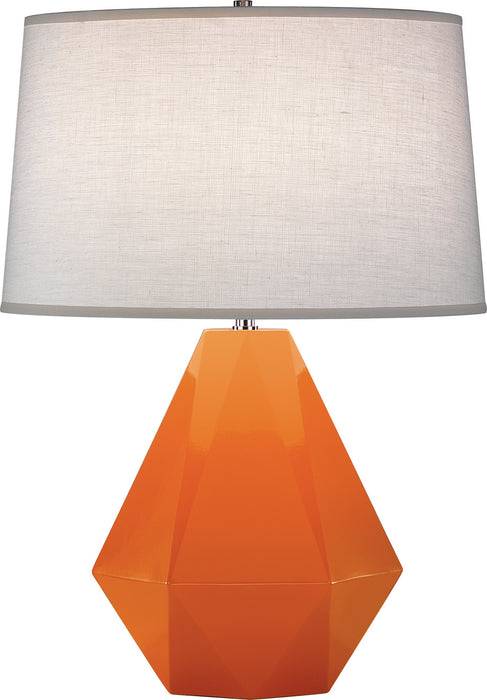 Robert Abbey - 933 - One Light Table Lamp - Delta - Pumpkin Glazed Ceramic w/ Polished Nickel