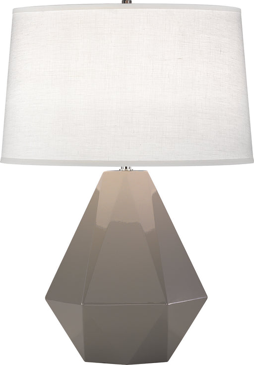 Robert Abbey - 942 - One Light Table Lamp - Delta - Smoky Taupe Glazed Ceramic w/ Polished Nickel