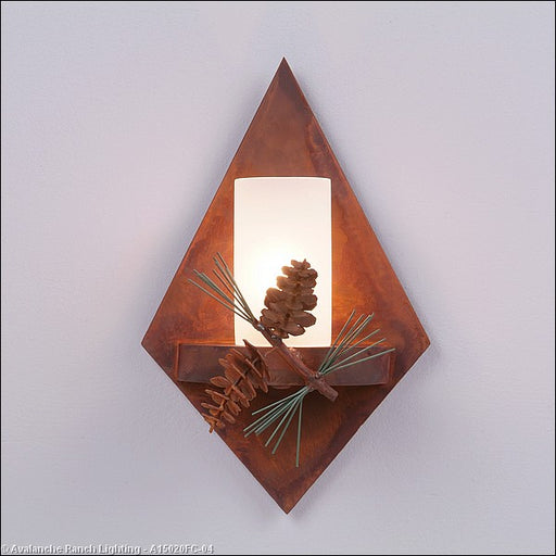 Avalanche Ranch - A15020FC-04 - Sconces - Single Glass - Wisley-Pine Cone - Pine Green/Rust Patina