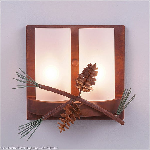 Avalanche Ranch - A15120FC-04 - Sconces - Double Glass - Wisley-Pine Cone - Pine Green/Rust Patina
