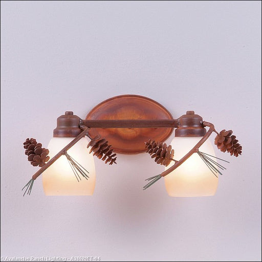 Avalanche Ranch - A38620ET-04 - Bathroom Fixtures - Two Lights - Sienna-Pine Cone - Pine Green/Rust Patina