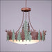 Avalanche Ranch - A40428FC-HR-04 - Pendants - Bowl Style - Crestline-Moose - Pine Green/Rust Patina