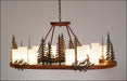 Avalanche Ranch - A41343FC-03 - Linear/Island - Pillar Candle - Wisley-Cedar Tree - Cedar Green/Rust Patina