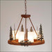 Avalanche Ranch - A41543FC-03 - Mid. Chandeliers - Pillar Candle - Wisley-Cedar Tree - Cedar Green/Rust Patina