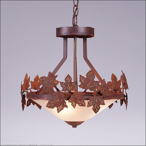 Avalanche Ranch - A44305-02 - Pendants - Bowl Style - Wisley-Maple Leaf Rust Patina - Rust Patina