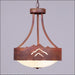 Avalanche Ranch - A44441-02 - Pendants - Bowl Style - Ridgemont-Mountain Cutout - Rust Patina