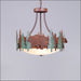 Avalanche Ranch - A44726FC-HR-04 - Pendants - Bowl Style - Crestline-Bear - Pine Green/Rust Patina