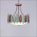 Avalanche Ranch - A44742FC-HR-04 - Pendants - Bowl Style - Crestline-Pine Tree - Pine Green/Rust Patina