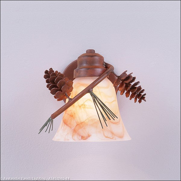 Avalanche Ranch - A58520AS-04 - Sconces - Single Glass - Sienna-Pine Cone - Pine Green/Rust Patina
