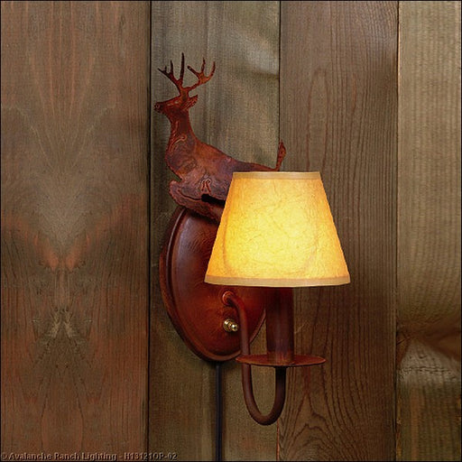 Avalanche Ranch - H13121OP-02 - Sconces - Single Candle - Diablo-Valley Deer - Rust Patina