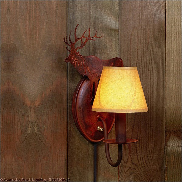 Avalanche Ranch - H13123OP-02 - Sconces - Single Candle - Diablo-Valley Elk - Rust Patina