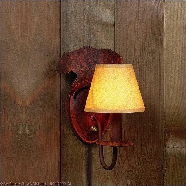 Avalanche Ranch - H13126OP-02 - Sconces - Single Candle - Diablo-Bear - Rust Patina