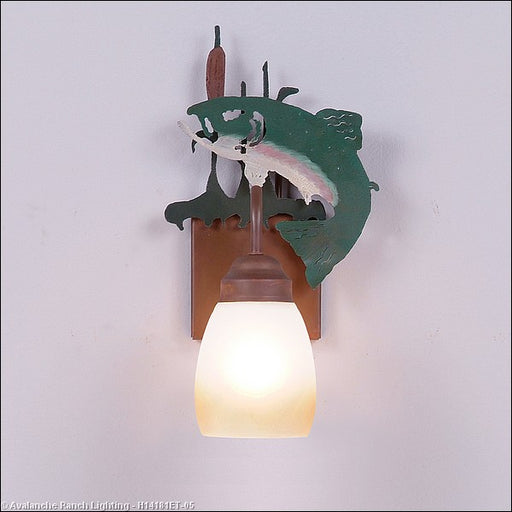 Avalanche Ranch - H14181ET-05 - Sconces - Single Glass - Wasatch-Trout Fish/Rust Patina - Fish/Rust Patina
