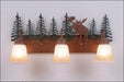 Avalanche Ranch - H32322TT-03 - Bathroom Fixtures - Three Lights - Denali-Alaska Moose - Cedar Green/Rust Patina