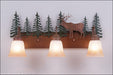 Avalanche Ranch - H32323TT-03 - Bathroom Fixtures - Three Lights - Denali-Valley Elk - Cedar Green/Rust Patina