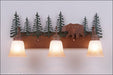 Avalanche Ranch - H32326TT-03 - Bathroom Fixtures - Three Lights - Denali-Bear - Cedar Green/Rust Patina