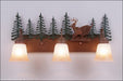 Avalanche Ranch - H32330TT-03 - Bathroom Fixtures - Three Lights - Denali-Mountain Deer - Cedar Green/Rust Patina