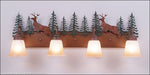 Avalanche Ranch - H32421TT-03 - Bathroom Fixtures - Four Lights - Denali-Valley Deer - Cedar Green/Rust Patina