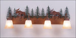 Avalanche Ranch - H32427TT-03 - Bathroom Fixtures - Four Lights - Denali-Mountain Moose - Cedar Green/Rust Patina