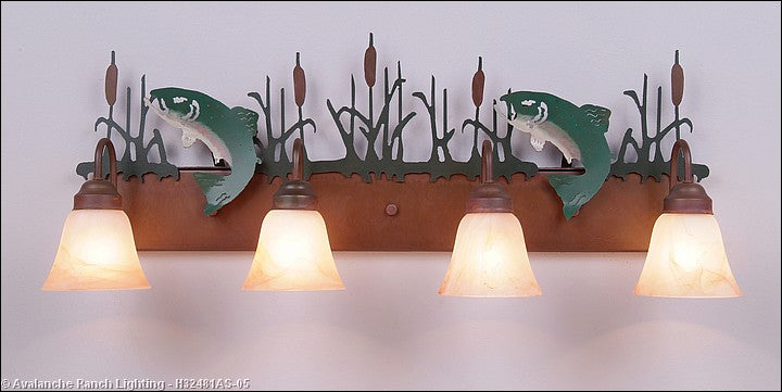 Avalanche Ranch - H32481AS-05 - Bathroom Fixtures - Four Lights - Denali-Trout - Rust Patina
