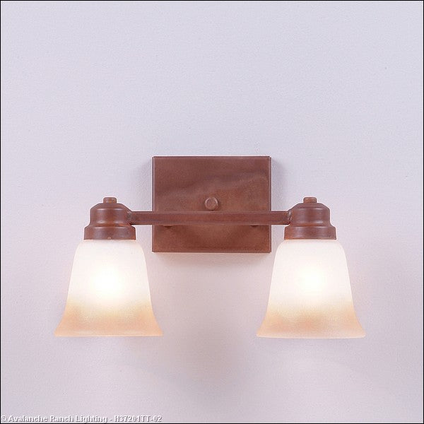 Avalanche Ranch - H37201TT-02 - Bathroom Fixtures - Two Lights - Parkshire-Rustic Plain - Rust Patina