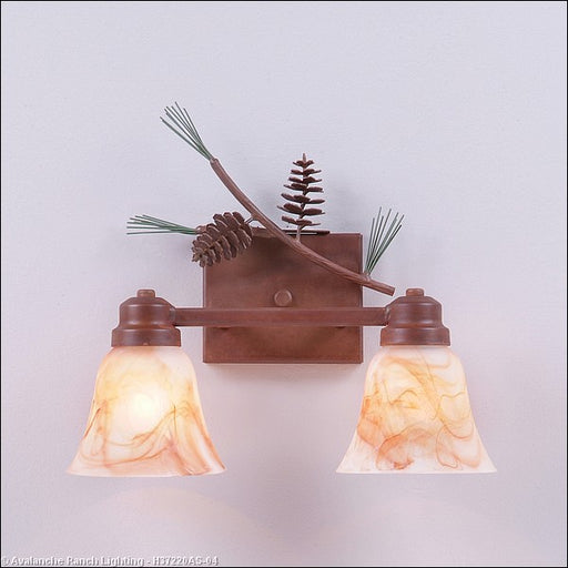 Avalanche Ranch - H37220AS-04 - Bathroom Fixtures - Two Lights - Parkshire-Pine Cone - Pine Green/Rust Patina