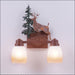 Avalanche Ranch - H37221ET-03 - Bathroom Fixtures - Two Lights - Parkshire-Valley Deer - Cedar Green/Rust Patina