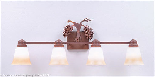 Avalanche Ranch - H37440TT-02 - Bathroom Fixtures - Four Lights - Parkshire-Spruce Cone - Rust Patina