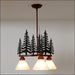 Avalanche Ranch - H43343CW-03 - Mid. Chandeliers - Glass Down - Cedarwood-Cedar Tree CG/RP - Cedar Green/Rust Patina