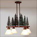 Avalanche Ranch - H43443CW-03 - Mid. Chandeliers - Glass Down - Cedarwood-Cedar Tree CG/RP - Cedar Green/Rust Patina