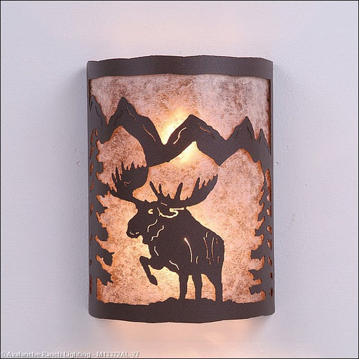 Avalanche Ranch - M13322AL-27 - Sconces - Pocket - Cascade-Alaska Moose - Rustic Brown