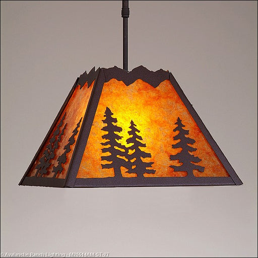 Avalanche Ranch - M26514AM-ST-27 - Pendants - Other - Rocky Mountain-Spruce Tree - Rustic Brown