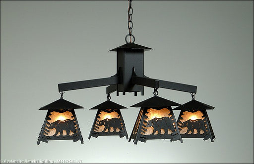Avalanche Ranch - M41425AL-97 - Mid. Chandeliers - Other - Smoky Mountain-Mountain Bear - Black Iron