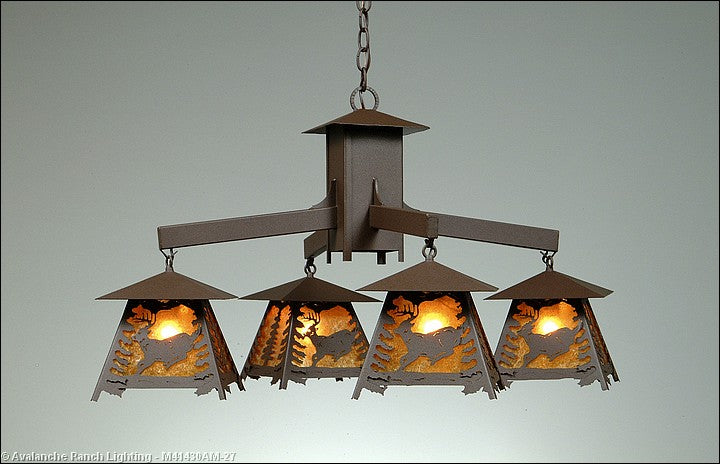 Avalanche Ranch - M41430AM-27 - Mid. Chandeliers - Other - Smoky Mountain-Mountain Deer - Rustic Brown