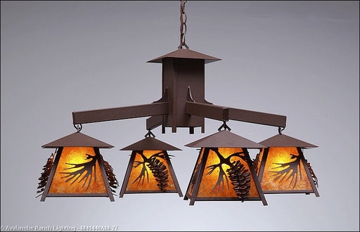 Avalanche Ranch - M41440AM-27 - Mid. Chandeliers - Other - Smoky Mountain-Spruce Cone - Rustic Brown