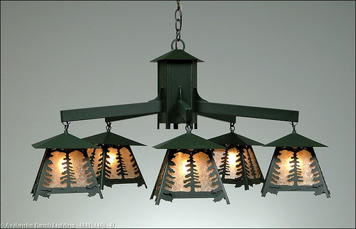 Avalanche Ranch - M41514AL-47 - Large Chandeliers - Glass Shade - Smoky Mountain-Spruce Tree - Forest Green