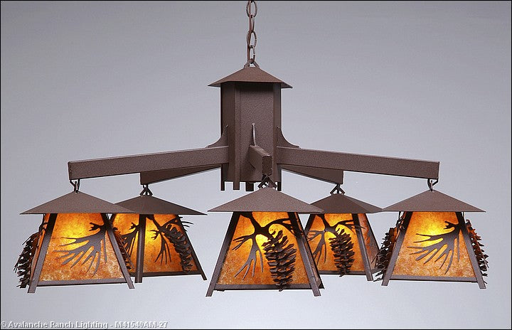 Avalanche Ranch - M41540AM-27 - Large Chandeliers - Other - Smoky Mountain-Spruce Cone - Rustic Brown