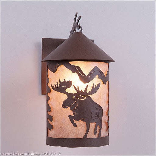 Avalanche Ranch - M51622AL-27 - Exterior - Wall Mount - Cascade Lantern-Alaska Moose - Rustic Brown