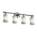 Justice Designs - GLA-8524-16-WHTW-NCKL - Four Light Bath Bar - Veneto Luce™ - Brushed Nickel
