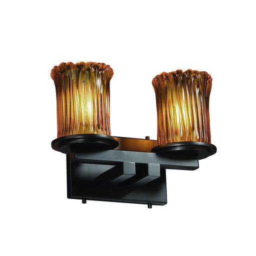 Justice Designs - GLA-8772-16-AMBR-MBLK - Two Light Bath Bar - Veneto Luce™ - Matte Black