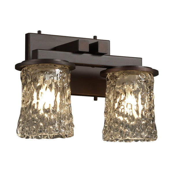 Justice Designs - GLA-8772-16-CLRT-DBRZ - Two Light Bath Bar - Veneto Luce™ - Dark Bronze