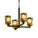 Justice Designs - GLA-8829-16-AMBR-DBRZ - Four Light Chandelier - Veneto Luce™ - Dark Bronze