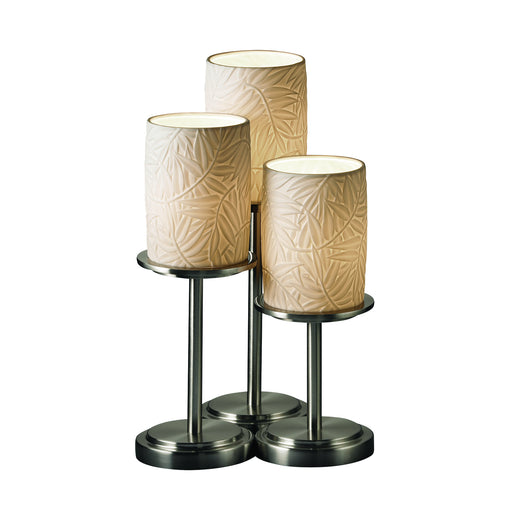 Justice Designs - POR-8797-10-BMBO-NCKL - Three Light Table Lamp - Limoges - Brushed Nickel