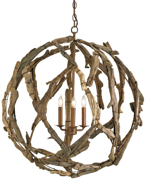 Currey and Company - 9078 - Three Light Chandelier - Driftwood - Natural/Washed Driftwood