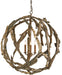 Currey and Company - 9078 - Three Light Chandelier - Driftwood - Natural/Washed Driftwood
